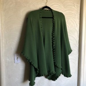 Green one size baby alpaca shawl